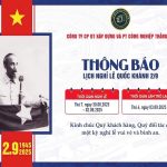 Thông Báo Nghỉ Lễ Quốc Khánh 02-09
